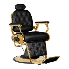 Racek fotel barberski Francesco Gold czarny
